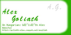 alex goliath business card